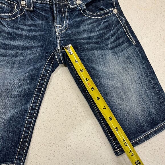 Miss Me Bermuda Jean Shorts Size 26 Embellished Cross Wing Pockets - Picture 8 of 12